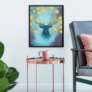 Luminary Stag - Blue Canvas Wall Art
