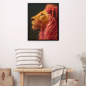 Luminous Lion - Colorful Wall Art for Home Office