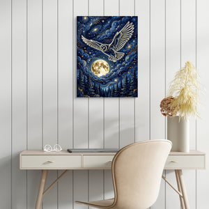 Luminous Owl Midnight โ luminous owl midnight sq white table 1port flush print