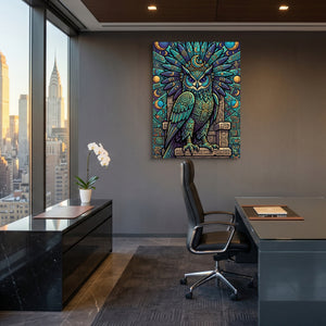 Lunar Guardian Owl โ lunar guardian owl sq office view 1port flush print