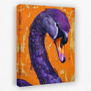 Lunar Swan - Bird Canvas Wall Art