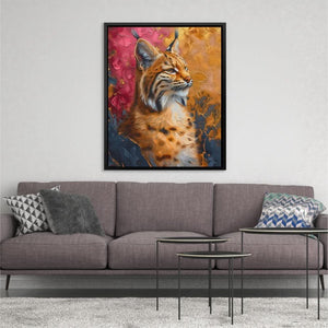 Lynx Portrait - Gold Canvas Wall Art