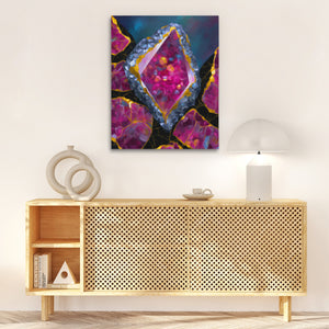 Magenta Geode Cluster - Luxury Wall Art