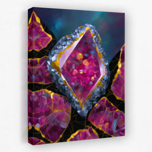 Magenta Geode Cluster - Luxury Wall Art