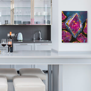 Magenta Geode Cluster - Luxury Wall Art
