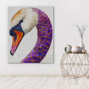 Magenta Swan - Colorful Bird Canvas Print