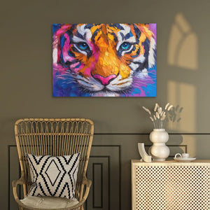 Magenta Tiger - Tiger Wall Art in Black Frame