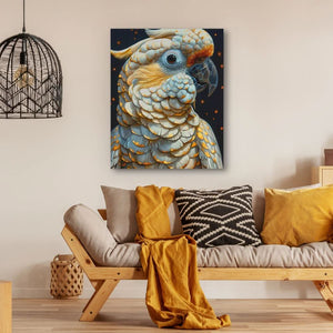 Magical Parrot - Modern Gold Canvas Wall Art