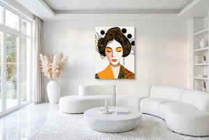 Maiko Golden Portrait — maiko golden portrait white room with furniture 1port flush print