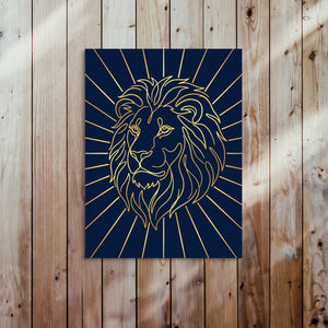 Majestic Lion Glimmer โ majestic lion glimmer sq bed 2 wood panel 1port flush print