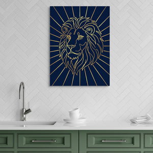 Majestic Lion Glimmer โ majestic lion glimmer sq green kitchen 1port flush print