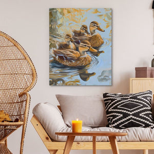 Mallard Family - Animals Art for Living Room