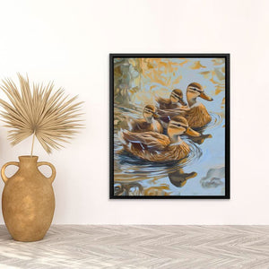 Mallard Family - Brown Wall Art for Nursery