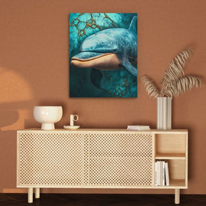 Marble Dolphin Dream - Animals Art for Bathroom