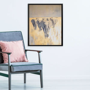 March of the Titans - Beige Wall Art for Living Room