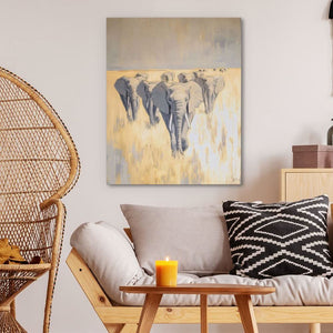 March of the Titans - Modern Earth Tones Canvas Wall Art