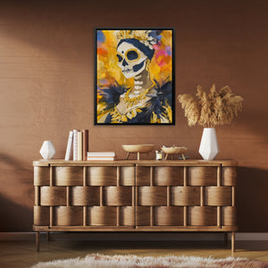 Marigold Skull Crown - Luxury Wall Art