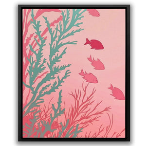 Marine Dreamland - Watercolor Wall Art in Black Frame