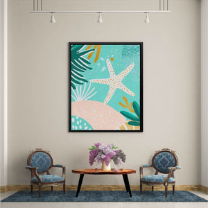 Marine Starfish - Oversized Beach Canvas Wall Art