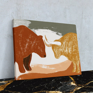 Bull and Bear Standoff - Luxury Wall Art