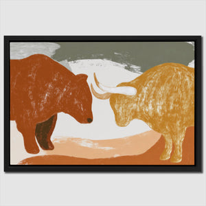 Bull and Bear Standoff - Luxury Wall Art