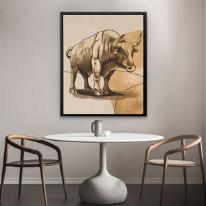 Market Maverick - Bull Wall Art in Black Frame
