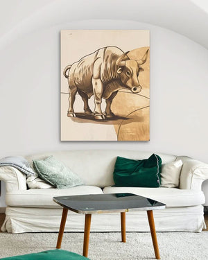 Market Maverick - Earth Tones Bull Canvas Print