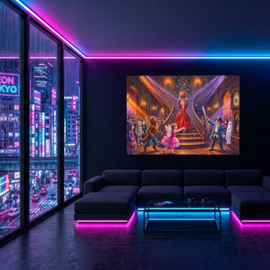 Masquerade Ball Celebration โ Masquerade Ball Celebration Blue Pink Neon Room Land 80