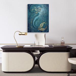Mermaid Golden Flow โ mermaid golden flow sq luxury office desk 1port flush print