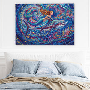 Mermaid Shark Spiral โ Mermaid Shark Spiral Light Blue Bed 230