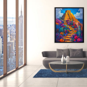 Mexican Pyramid - Colorful Landscapes Canvas Print