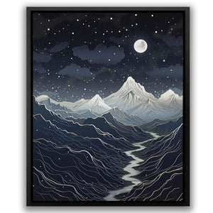 Midnight Mountains - Climbing Canvas Print