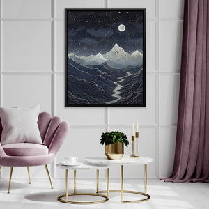 Midnight Mountains - Framed Art Print