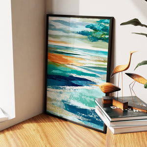 Midnight Sea Waves — Midnight Sea Waves New Living Room Wall Apartment Zoom 102