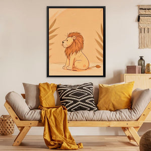 Miniature Lion - Lion Wall Art in Black Frame