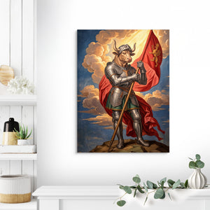 Minotaur's Red Standard โ minotaur's red standard sq land living room lux 1port flush print