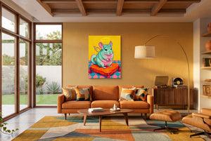 Mint Chinchilla Angel โ mint chinchilla angel living room interior space 1port flush print