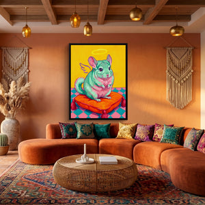Mint Chinchilla Angel โ mint chinchilla angel sq boho living 1port framed black
