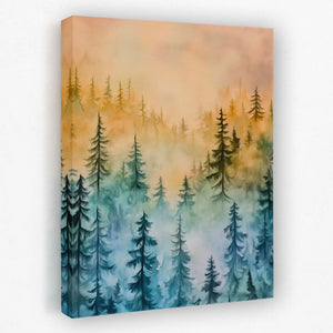 Misty Forest - Landscapes Canvas Wall Art