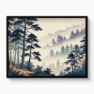 Misty Forest Indigo โ misty forest indigo white studio framed black