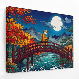 Monk Moonlit Bridge — Monk Moonlit Bridge Landscape Side View Mirror Wrap 139