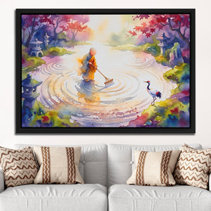 Monk Sweeping Meditation โ Monk Sweeping Meditation White Groovy Couch Close 262
