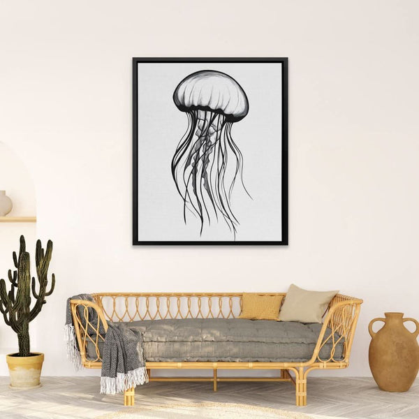 Monochrome Jellyfish in a room