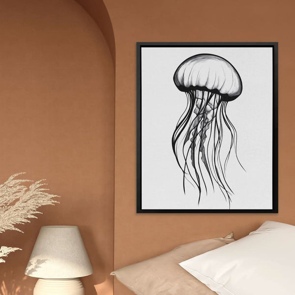 Monochrome Jellyfish in a room