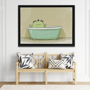 Monster Relaxing in Tub - Luxury Wall Art