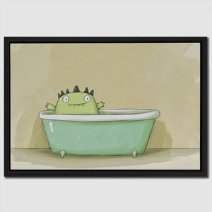 Monster Relaxing in Tub - Luxury Wall Art