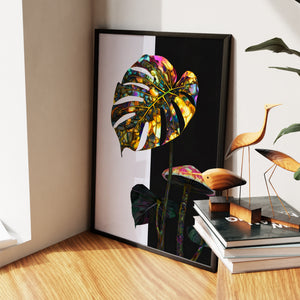 Monstera Psychedelic Bloom — Monstera Psychedelic Bloom New Living Room Wall Apartment Zoom 108