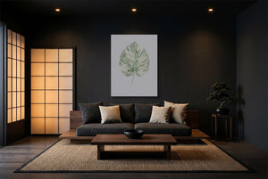 Monstera Sage Leaf โ monstera sage leaf modern minimalist living room 2 1port flush print