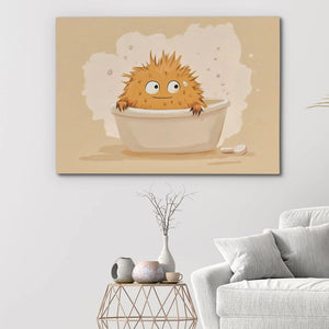 Monster’s Bubble Bath - Beige Wall Art for Kids Room