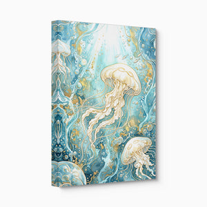 Moon Jelly Drifting โ moon jelly drifting angled flush print